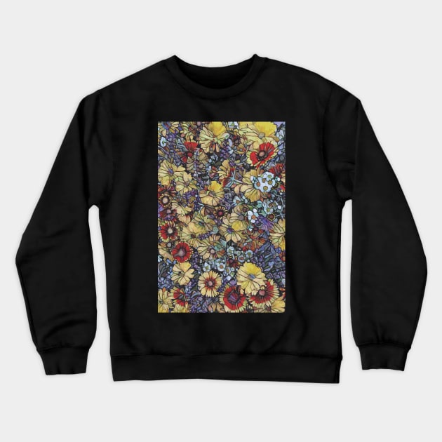 Impressionist Wildflowers Crewneck Sweatshirt by Muzehack